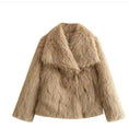 plush sherpa coat for women | long winter coat with lapel | thickened warm jacket | energy saving