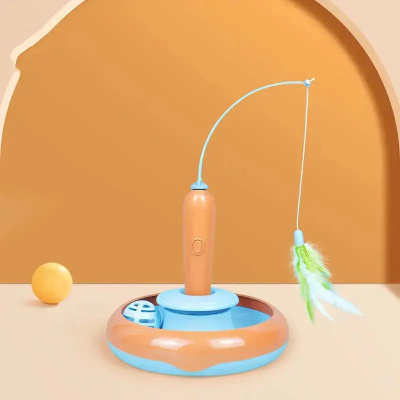 2 In 1 Pet Cat Toy With Feather For Self-play Cat Turntable Pets Supplies Cat Toy Toys Cats Items Products Meifu Market