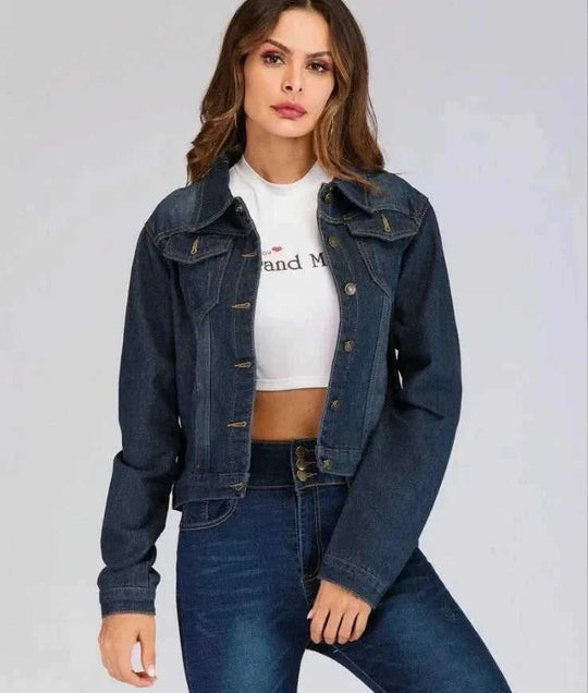 lightweight denim jacket | stretch denim fabric | cropped jean jacket | energy saving