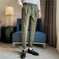 thin draping belt pants | elastic waistband trousers | lightweight fabric pants | ultrasonic cleaning