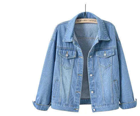 Women'S Plus Size Denim Jacket White Meifu Market