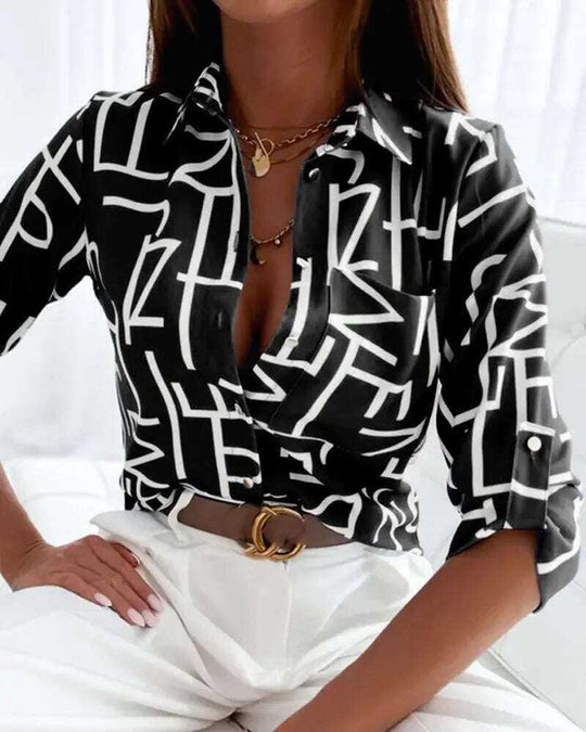 Fashion Long Sleeve Printed Shirt Meifu Market
