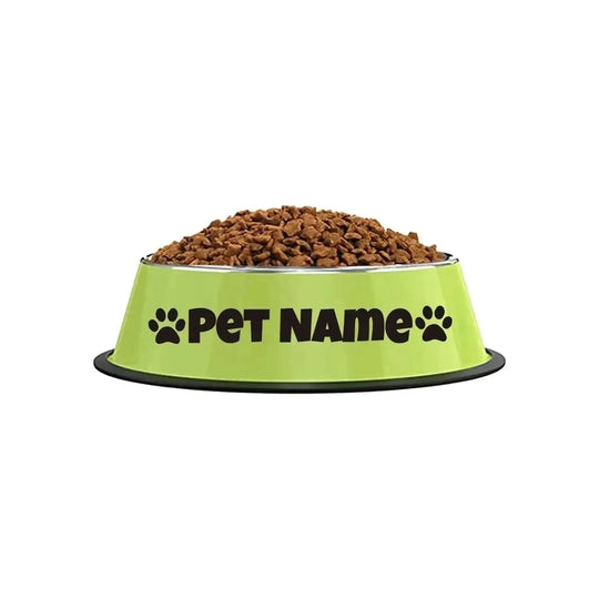Customizable Stainless Steel Dog Bowl, Non-Slip Pet Food and Water Bowl with Personalized Name for Dogs Red-crown - availa...