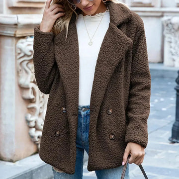 heavyweight wool blend coat | oversized fluffy cardigan | long sleeve winter jacket | energy saving