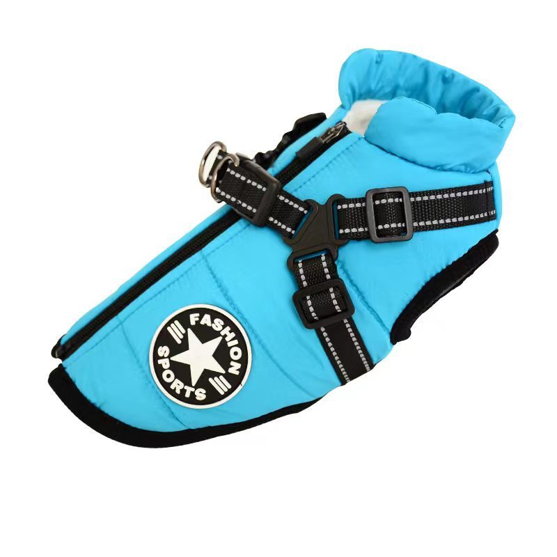 Waterproof Dog Clothes Winter Dog Coat With Harness Warm Pet Clothing Big Dog Jacket Chihuahua Labrador Coat Costume Meifu Market