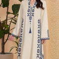 arabic print maxi dress | v-neck kaftan dress | lightweight cotton robe dress | energy saving