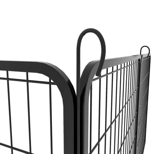6 Panels Heavy Duty Metal Playpen With Door 39.37 H Dog Fence Pet Exercise Pen For Outdoor, Indoor - side view (pattern:...