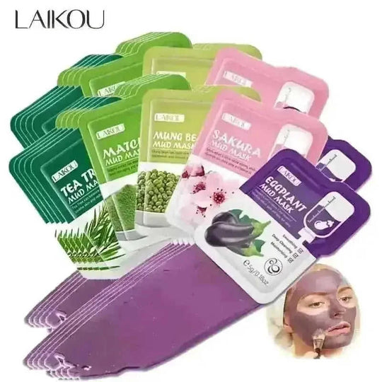 50pcs Japan Sakura Clay Mask for Face Deeply Cleansing Moisturizing Oil-Control Anti-Aging Wrinkle Pink Mud Mask Facial...