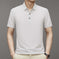Ice Silk Polo-Collar Tee — Men's Cool-Touch Jacquard Summer Shirt
