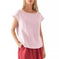 linen blend fabric | breathable short sleeve t-shirt | loose fit casual top | energy saving
