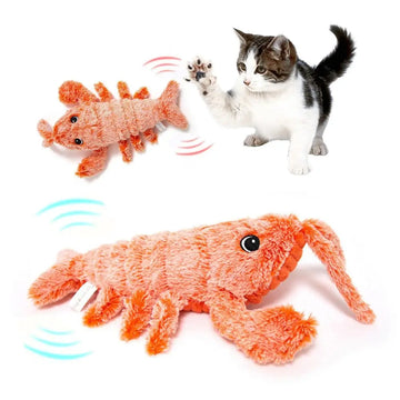 Pet Toys Electric Jumping Shrimp USB Charging Simulation Lobster Funny Cat Plush Pets Toy Meifu Market