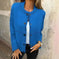 Women's Striped Button Cardigan Cropped Sweater Long Sleeve Meifu Market