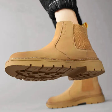 New Autumn And Winter British Style Rhubarb Worker Boot Thick Bottom High Top Smoke Pipe Meifu Market