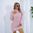 Winter Turtleneck Long Sweater Dress With Button Design Leisure Clinch Long Sleeve Base Sweater Women Meifu Market
