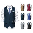single-breasted vest | mens v-neck vest | solid color waistcoat | energy saving