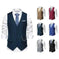 New Men's Solid Color Suit V-neck Single Breasted Chain Vest Navy Blue - size and dimension reference
