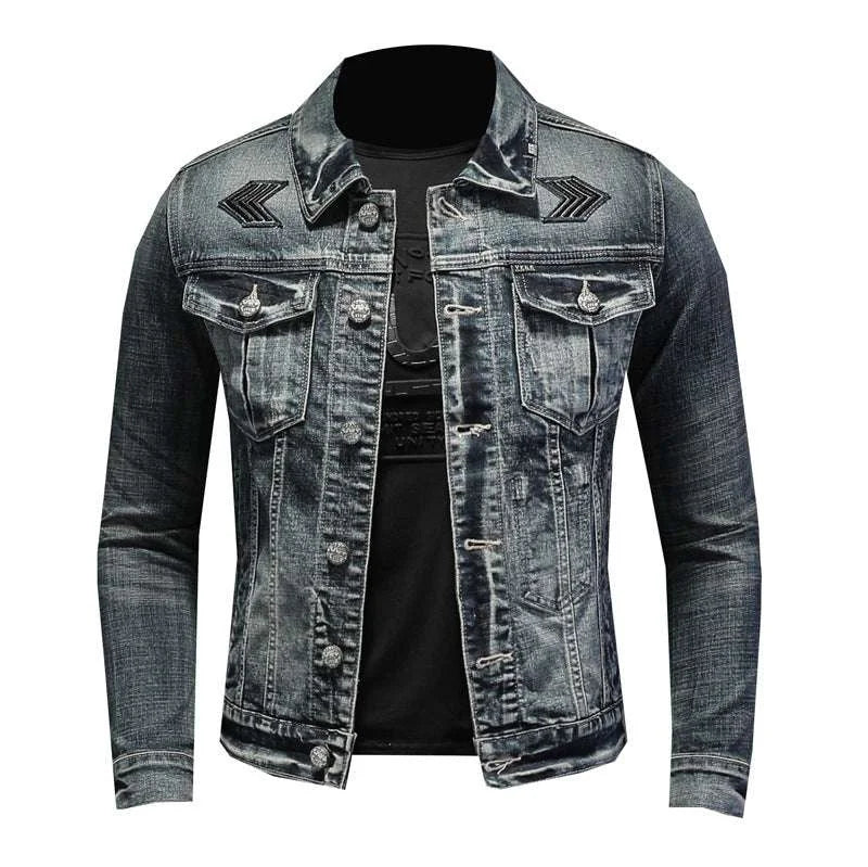 stretch denim jacket for men | slim fit denim jacket | lightweight stretch denim | energy saving