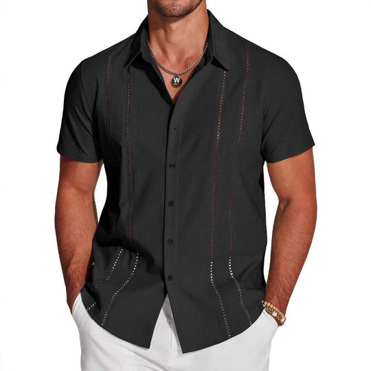 Men's Hawaiian Print Short Sleeve Lapel Shirt - Meifu Market