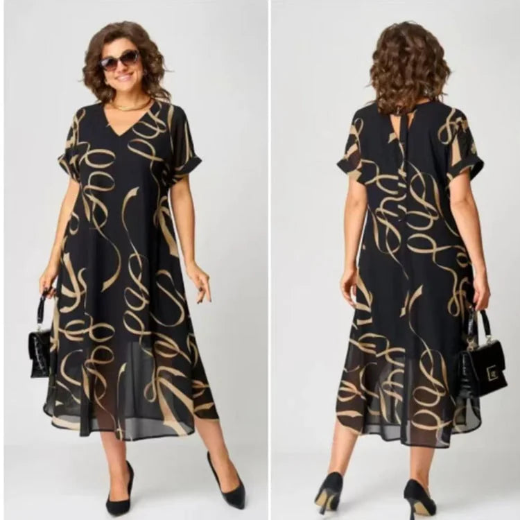 plus size western dress | printed short sleeve dress | womens youthful fashion dress | energy saving