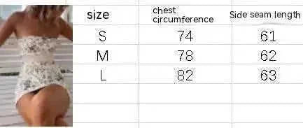 Floral Skinny Sheath Fashion Lace-up Tube Top Hot Jumpsuit Skirt S - scale comparison view