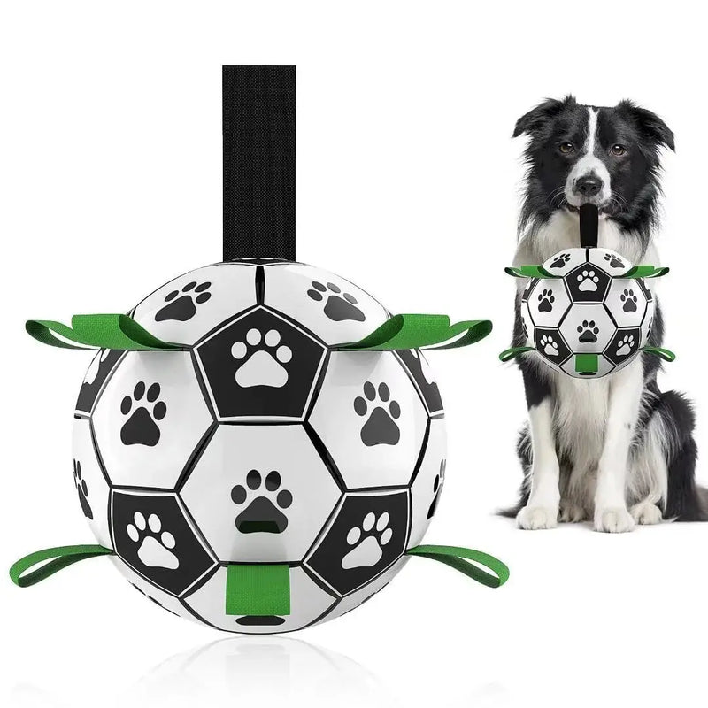 interactive dog football toy | inflatable dog soccer ball | durable pet training toy | energy saving