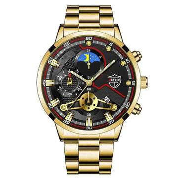 Men’s Business Calendar Watch – Stainless Steel Waterproof Quartz Wristwatch with Date Display, 6 Styles
