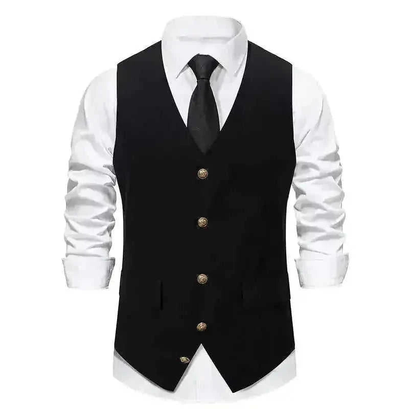 wool blend vest for men | single-breasted waistcoat | slim fit suit vest | ultrasonic cleaning