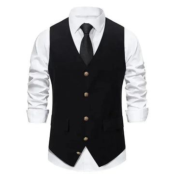 Autumn And Winter Suit Vest Man Retro European Single-breasted Casual