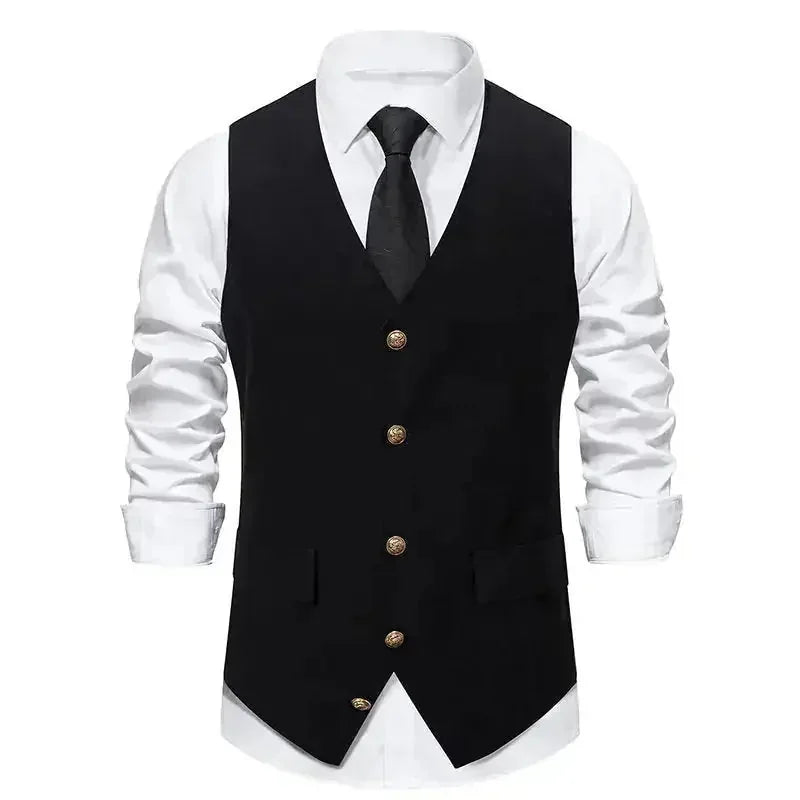 wool blend vest for men | single-breasted waistcoat | slim fit suit vest | ultrasonic cleaning