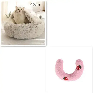2 In 1 Dog And Cat Bed Pet Winter Bed Round Plush Warm Bed House Soft Long Plush Pets Bed Pet Products Meifu Market