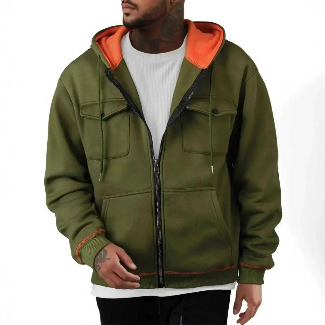 plus-size-mens-sweater | fleece-lined-hoodie | big-and-tall-zipper-top | energy saving