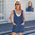 stretch denim overall dress | midi length with pockets | summer casual wear | ultrasonic cleaning
