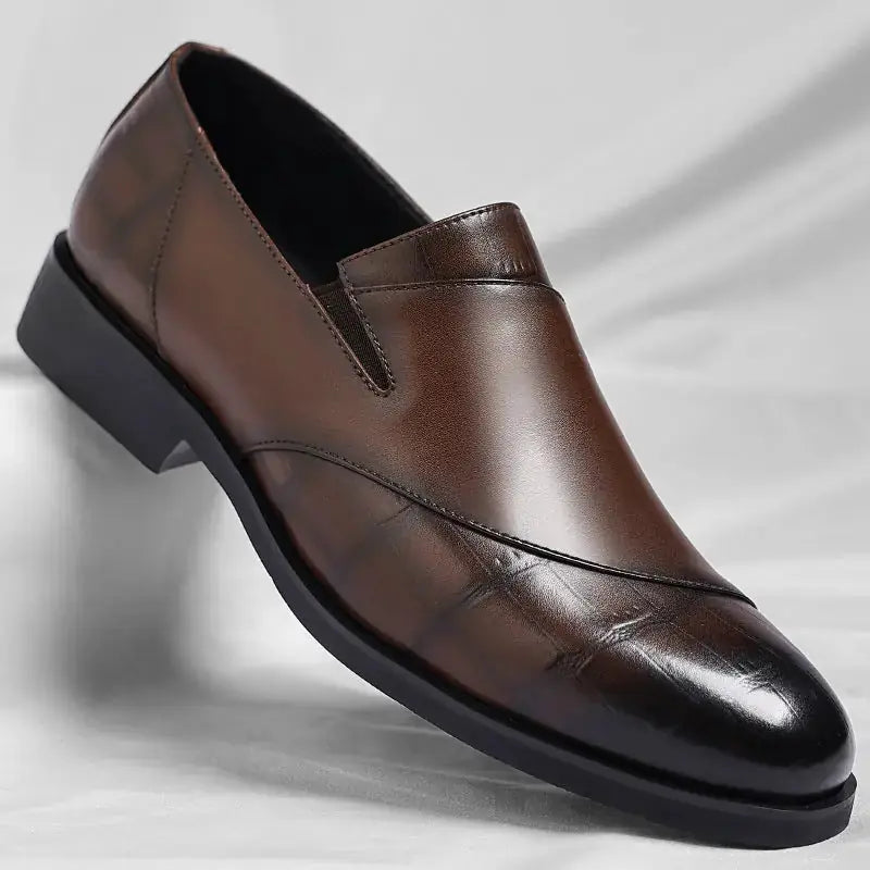 Men's Slip-on Casual Leather Shoes Low-top Business Formal Wear Meifu Market
