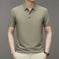 Ice Silk Polo-Collar Tee — Men's Cool-Touch Jacquard Summer Shirt
