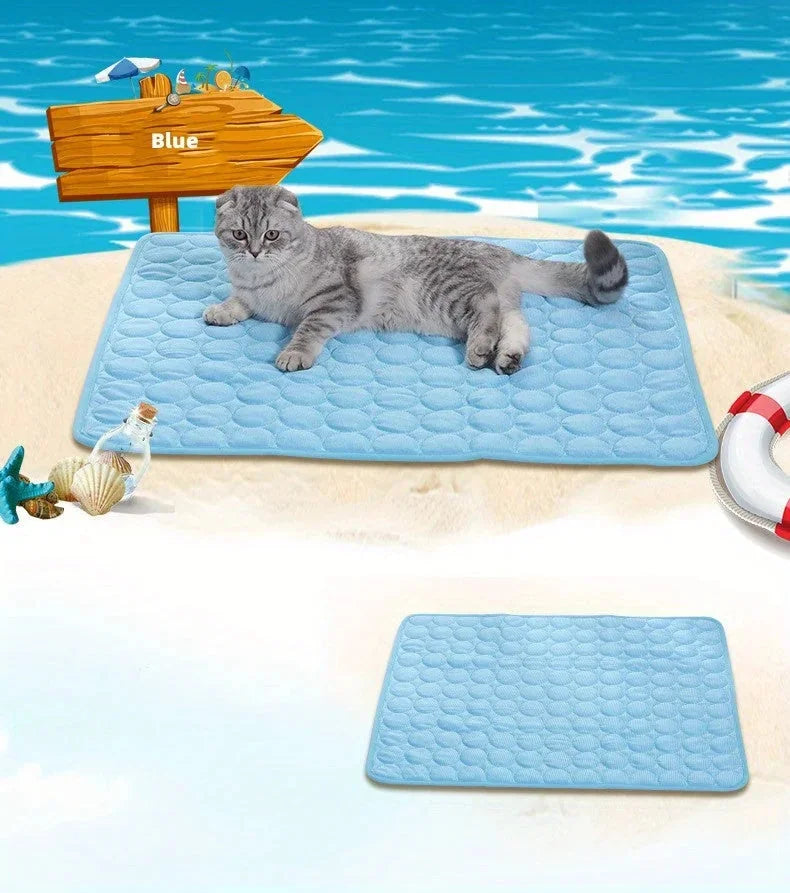 cooling pet mat for summer | breathable cat cooling pad | washable dog cooling blanket | energy saving