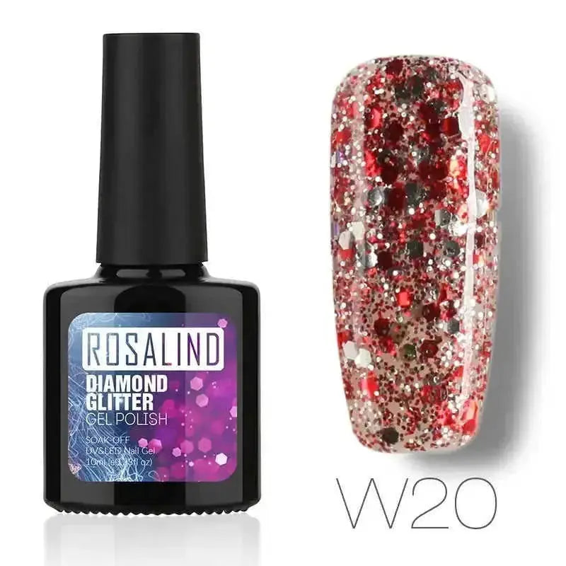 Diamond Nail Gel Polish - Reflective Glitter Gel for Nail Art | 10ml UV/LED RBW48 - color variant display