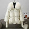korean wool blend puffer jacket | oversized fit winter coat | lightweight thermal insulation | ultrasonic cleaning