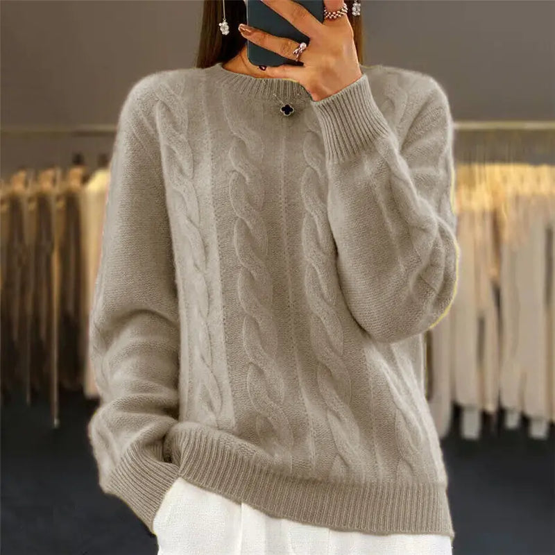 Fashion Retro Cable-knit Pullover Sweater Women Meifu Market