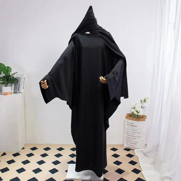 solid color abaya set | lightweight cotton robe | long sleeve maxi dress | energy saving
