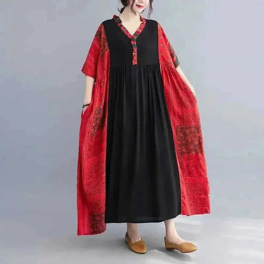 Bohemian Hippie Maxi Dress - Cotton Long Dress Women Vintage Boho - Meifu Market