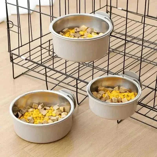 Premium Adjustable Stainless Steel Pet Bowl - Hanging Feeder for Growing Dogs - Durable, Space-Saving, Non-Slip Design for...