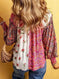 floral print blouse for women | lightweight cotton fabric | long sleeve floral shirt | ultrasonic cleaning