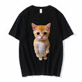 sad crying cat t-shirt | munchkin kitty graphic tee | soft cotton cat meme shirt | energy saving