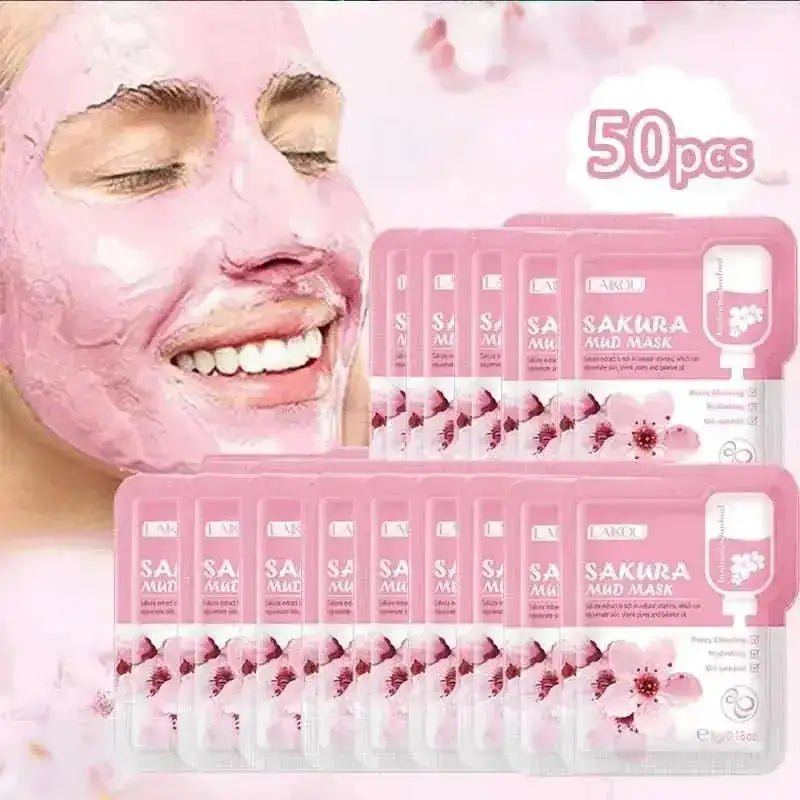 japan sakura clay mask | deep cleansing facial mask | moisturizing pink mud mask | ultrasonic cleaning