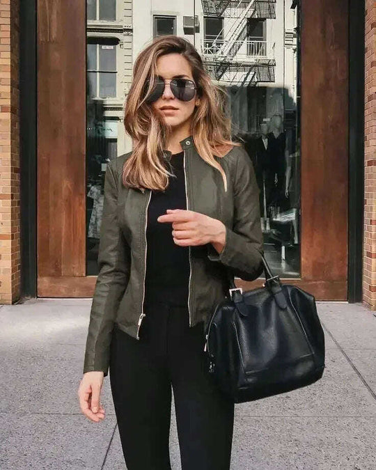 Women's PU Leather Jacket - Autumn Winter Fashion Suit Jacket Meifu Market