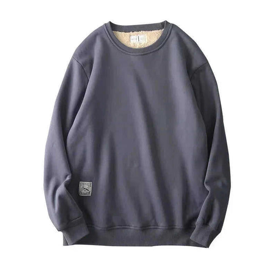 warm fleece pullover sweater | heavyweight fleece sweatshirt | solid color mens sweater | energy saving