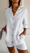 Lapel Long Sleeve Shirt Women's Single-breasted Pleated Shirt Meifu Market