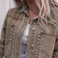 Women's Decorative Rivets Denim Jacket Meifu Market