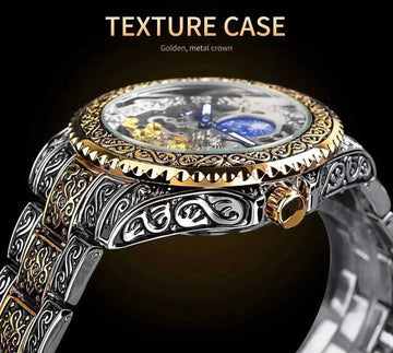 Forsining Skeleton Tourbillon Watch – Automatic Mechanical Men’s Wristwatch, 170g Exhibition Case Back