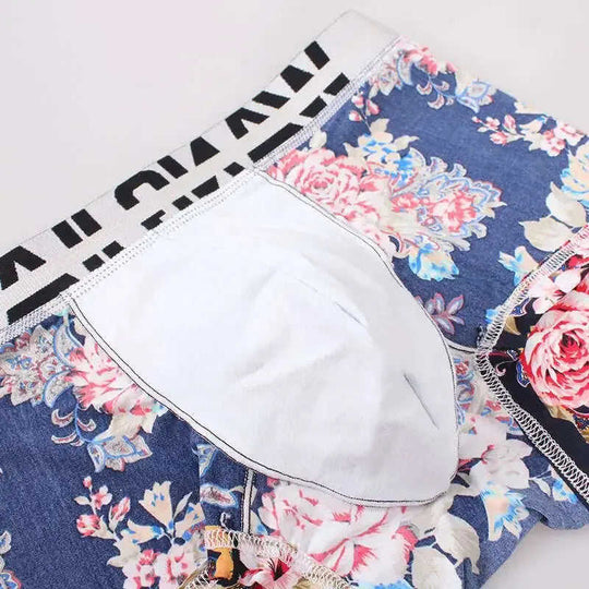 Men's Ice Silk Boxer Briefs Summer Breathable Printed Underwear Meifu Market